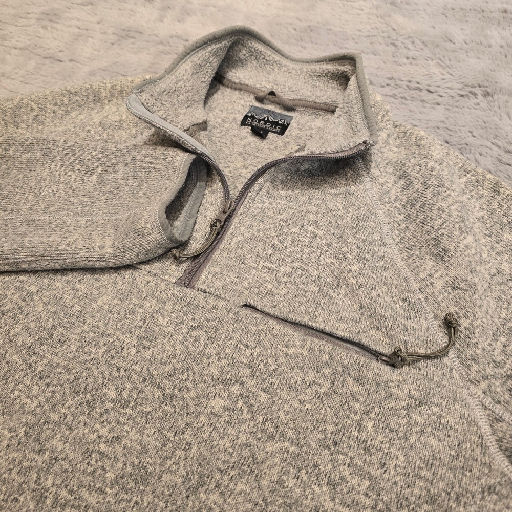 J.Crew Nordic Polartec Fleece Pullover Mens Medium Grey Quarter Zip Jacket